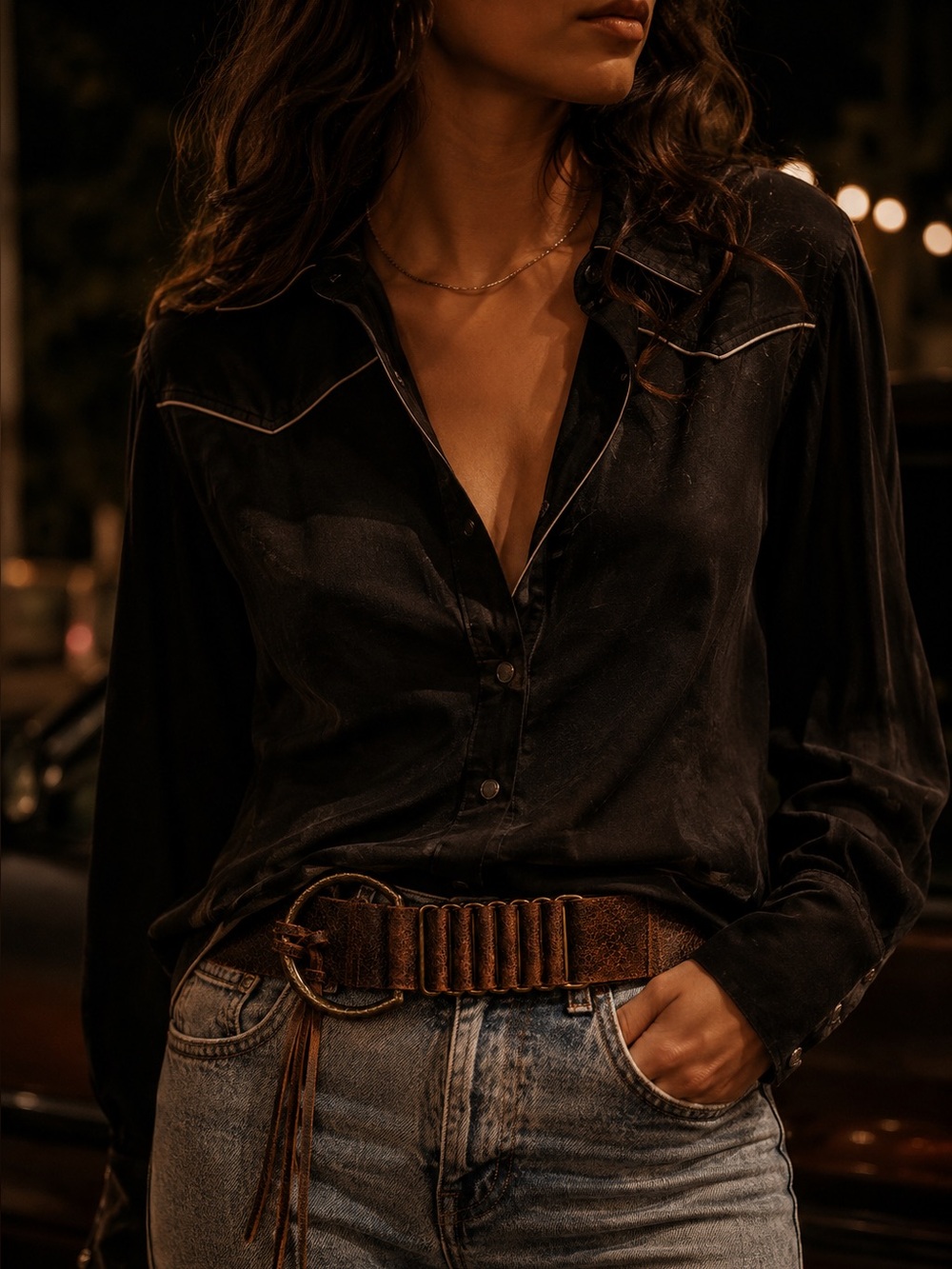 Vintage GUESS Leather Belt | Distressed O Ring